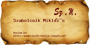 Szabolcsik Miklós névjegykártya