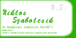 miklos szabolcsik business card